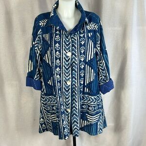 Tulip kantha cloth batik jacket - reversible